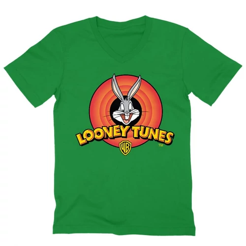Zöld Bolondos dallamok férfi V-nyakú póló - Bugs Bunny Logo