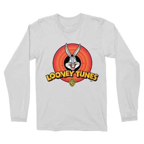 Fehér Bolondos dallamok férfi hosszú ujjú póló - Bugs Bunny Logo