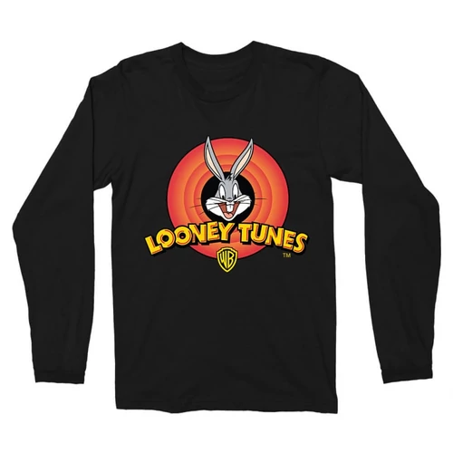 Fekete Bolondos dallamok férfi hosszú ujjú póló - Bugs Bunny Logo