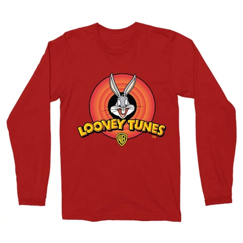 Piros Bolondos dallamok férfi hosszú ujjú póló - Bugs Bunny Logo