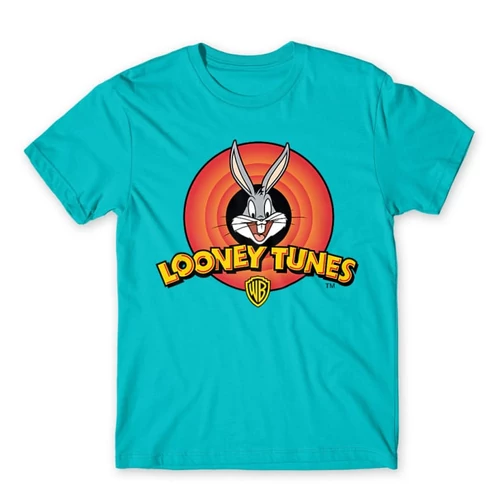 Atollkék Bolondos dallamok férfi rövid ujjú póló - Bugs Bunny Logo