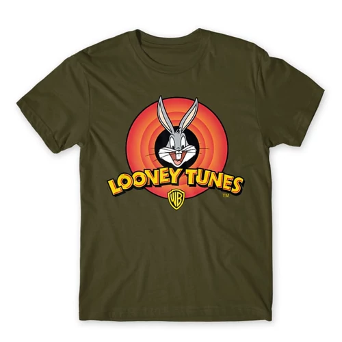 Khaki Bolondos dallamok férfi rövid ujjú póló - Bugs Bunny Logo