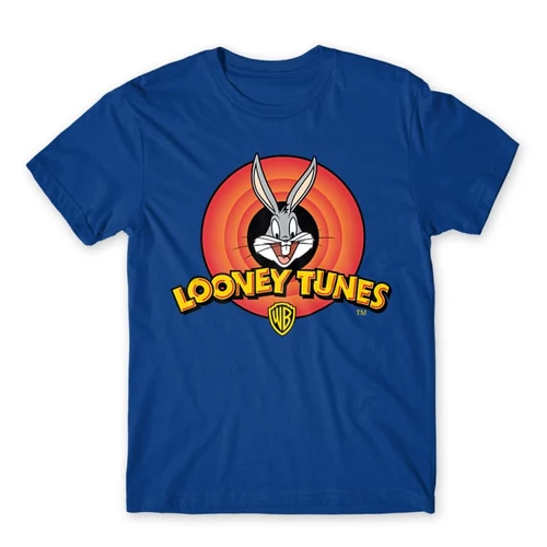 Királykék Bolondos dallamok férfi rövid ujjú póló - Bugs Bunny Logo