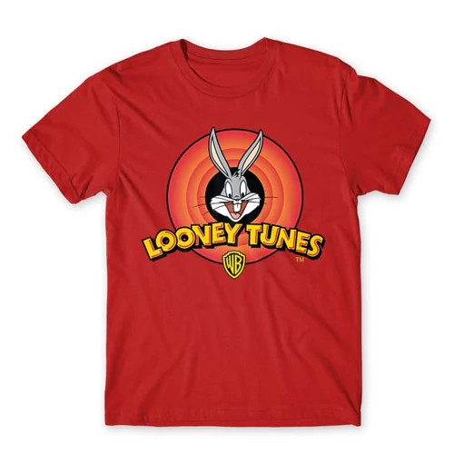 Piros Bolondos dallamok férfi rövid ujjú póló - Bugs Bunny Logo