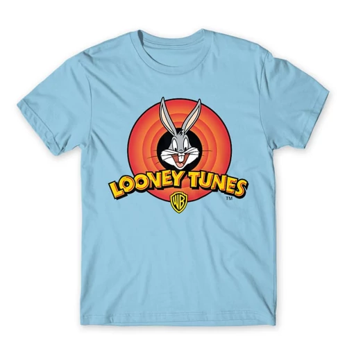 Világoskék Bolondos dallamok férfi rövid ujjú póló - Bugs Bunny Logo