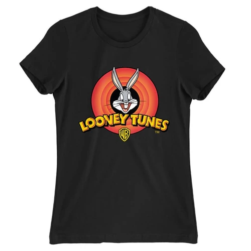 Fekete Bolondos dallamok női rövid ujjú póló - Bugs Bunny Logo