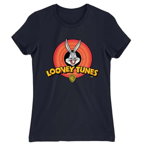 Sötétkék Bolondos dallamok női rövid ujjú póló - Bugs Bunny Logo