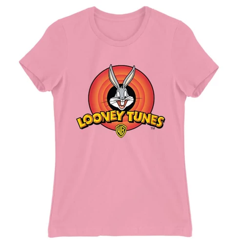 Világos rózsaszín Bolondos dallamok női rövid ujjú póló - Bugs Bunny Logo