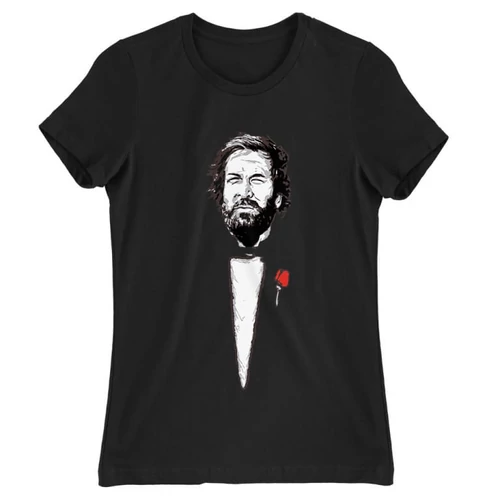 Fekete Bud Spencer női rövid ujjú póló - A Keresztapa