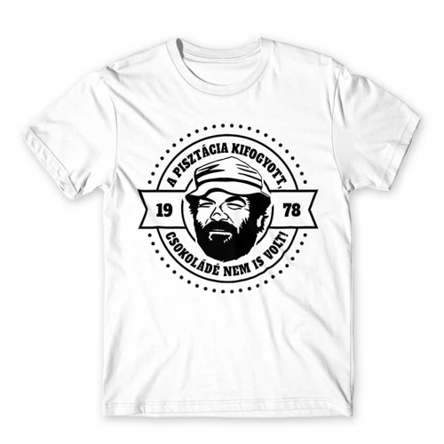 Fehér Bud Spencer férfi rövid ujjú póló - A pisztácia kifogyott