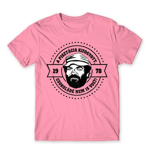 Világos rózsaszín Bud Spencer férfi rövid ujjú póló - A pisztácia kifogyott