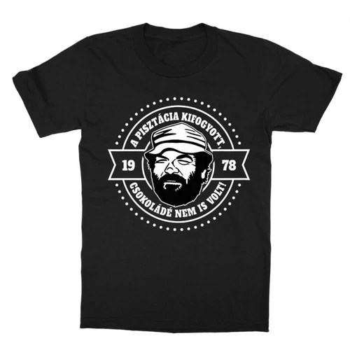 Fekete Bud Spencer gyerek rövid ujjú póló - A pisztácia kifogyott