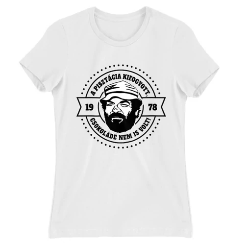 Fehér Bud Spencer női rövid ujjú póló - A pisztácia kifogyott