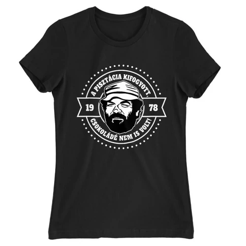 Fekete Bud Spencer női rövid ujjú póló - A pisztácia kifogyott