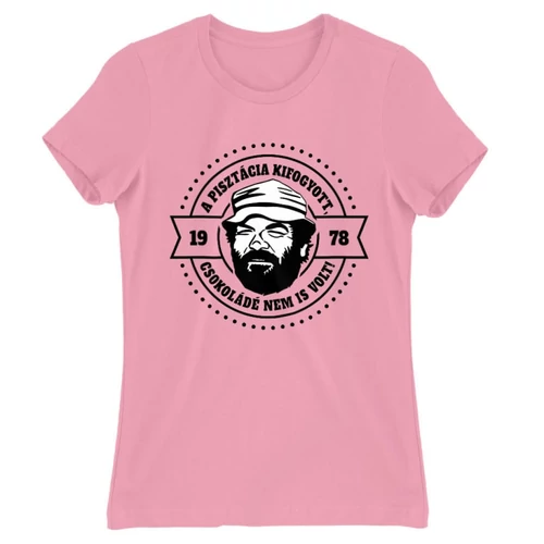 Világos rózsaszín Bud Spencer női rövid ujjú póló - A pisztácia kifogyott