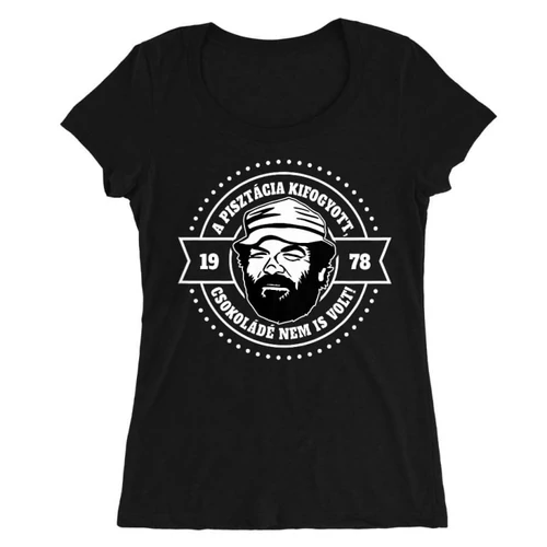 Fekete Bud Spencer női O-nyakú póló - A pisztácia kifogyott