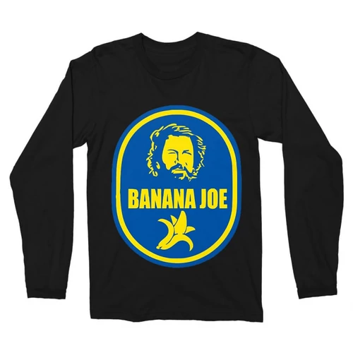 Fekete Bud Spencer férfi hosszú ujjú póló - Banános Joe