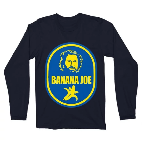 Sötétkék Bud Spencer férfi hosszú ujjú póló - Banános Joe