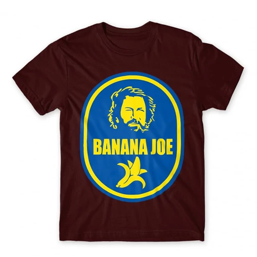 Bordó Bud Spencer férfi rövid ujjú póló - Banános Joe