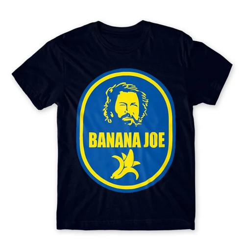 Sötétkék Bud Spencer férfi rövid ujjú póló - Banános Joe