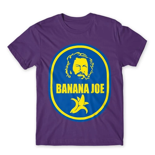 Sötétlila Bud Spencer férfi rövid ujjú póló - Banános Joe