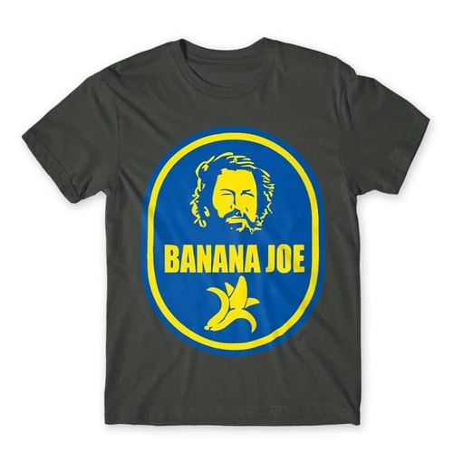 Sötétszürke Bud Spencer férfi rövid ujjú póló - Banános Joe