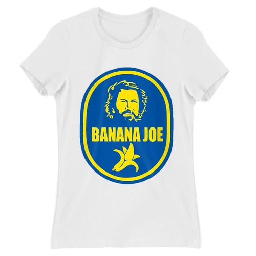 Fehér Bud Spencer női rövid ujjú póló - Banános Joe