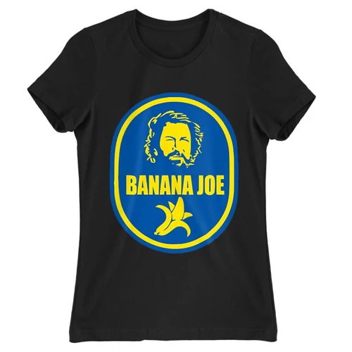 Fekete Bud Spencer női rövid ujjú póló - Banános Joe