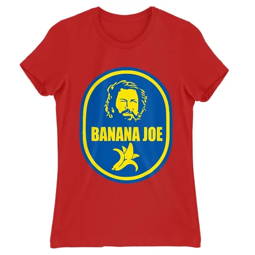 Piros Bud Spencer női rövid ujjú póló - Banános Joe