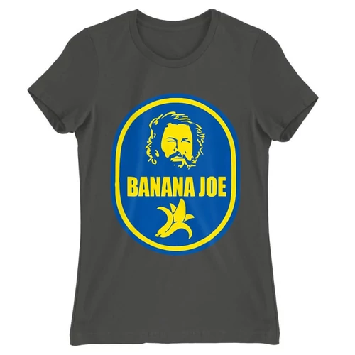 Sötétszürke Bud Spencer női rövid ujjú póló - Banános Joe