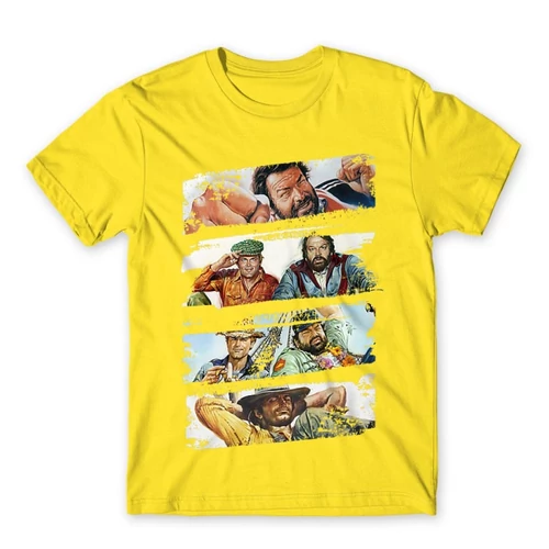 Citromsárga Bud Spencer férfi rövid ujjú póló - Bud and Terence posters