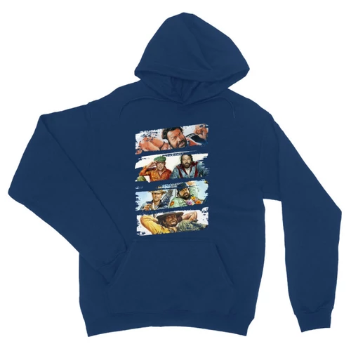 Királykék Bud Spencer unisex kapucnis pulóver - Bud and Terence posters