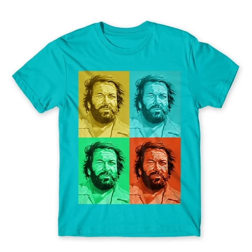 Atollkék Bud Spencer férfi rövid ujjú póló - Colors