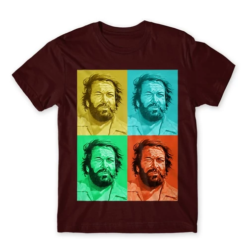 Bordó Bud Spencer férfi rövid ujjú póló - Colors