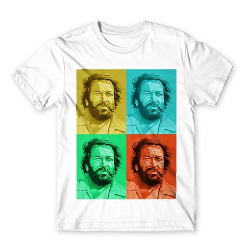 Fehér Bud Spencer férfi rövid ujjú póló - Colors