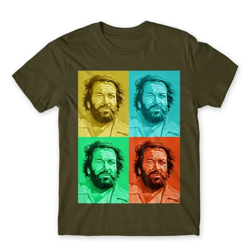 Khaki Bud Spencer férfi rövid ujjú póló - Colors