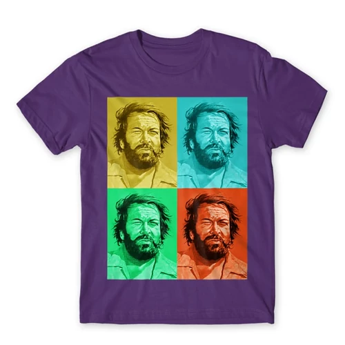Sötétlila Bud Spencer férfi rövid ujjú póló - Colors