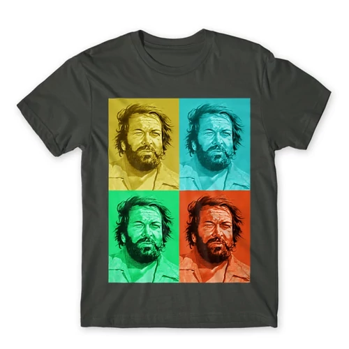 Sötétszürke Bud Spencer férfi rövid ujjú póló - Colors