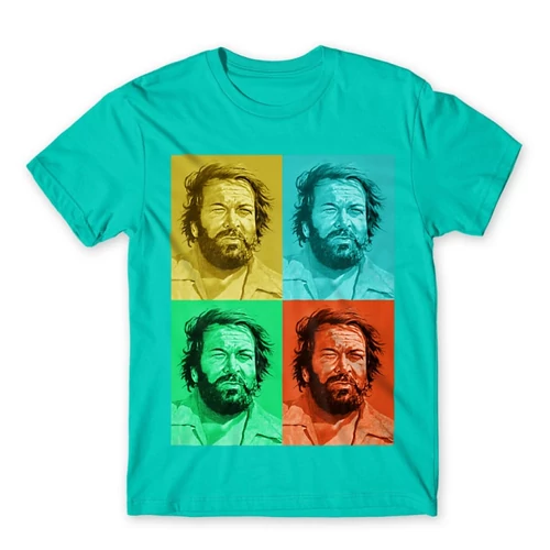 Türkiz Bud Spencer férfi rövid ujjú póló - Colors