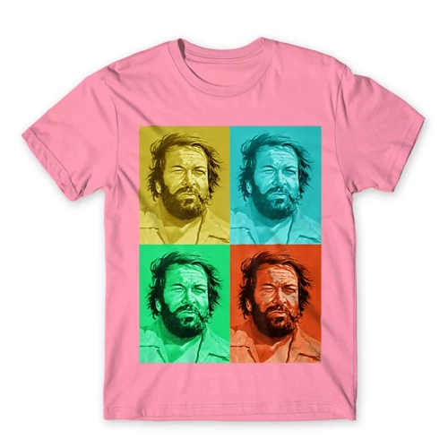 Világos rózsaszín Bud Spencer férfi rövid ujjú póló - Colors