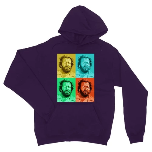 Sötétlila Bud Spencer unisex kapucnis pulóver - Colors