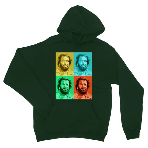 Sötétzöld Bud Spencer unisex kapucnis pulóver - Colors