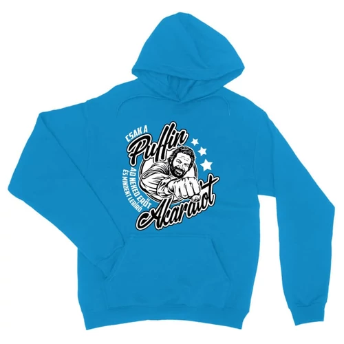 Zafírkék Bud Spencer unisex kapucnis pulóver - Csak a Puffin
