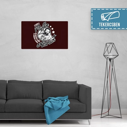 100 X 60 cm-es bordó Bud Spencer vászonkép - Csak a Puffin - Feltekercselt