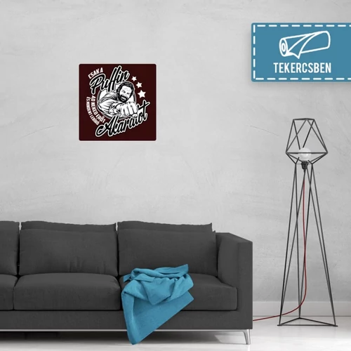 60 cm X 60 cm-es bordó Bud Spencer vászonkép - Csak a Puffin - Feltekercselt