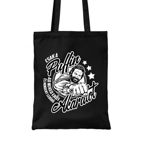 Fekete Bud Spencer vászontáska - Csak a Puffin