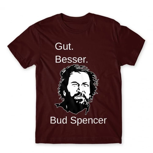 Bordó Bud Spencer férfi rövid ujjú póló - Gut Besser