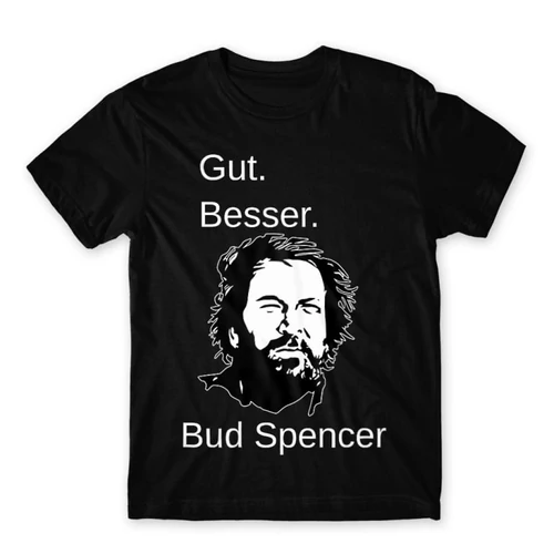 Fekete Bud Spencer férfi rövid ujjú póló - Gut Besser
