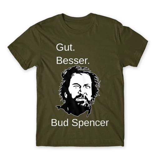 Khaki Bud Spencer férfi rövid ujjú póló - Gut Besser