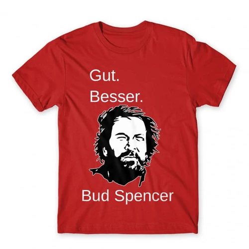Piros Bud Spencer férfi rövid ujjú póló - Gut Besser